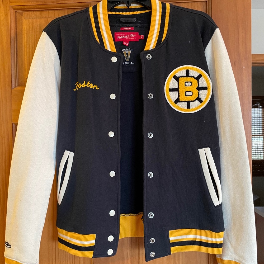 Boston Bruins vintage hockey varsity jacket womens rare